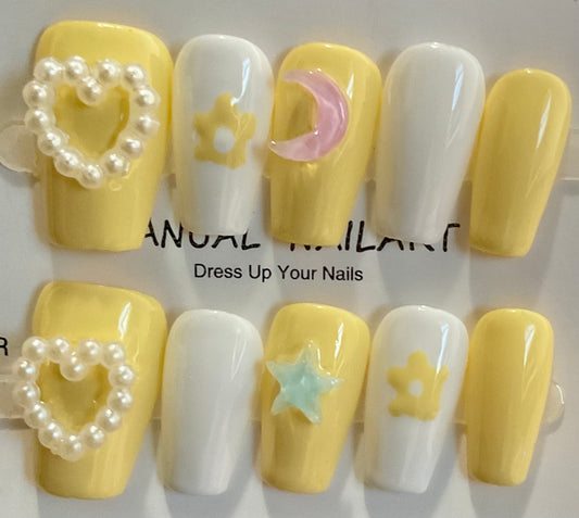 Dreamy Sun & Star Press On Nails