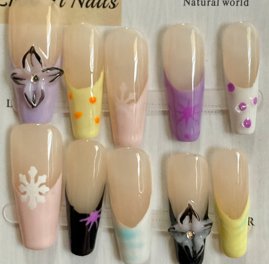 Pastel Animal Press On Nails
