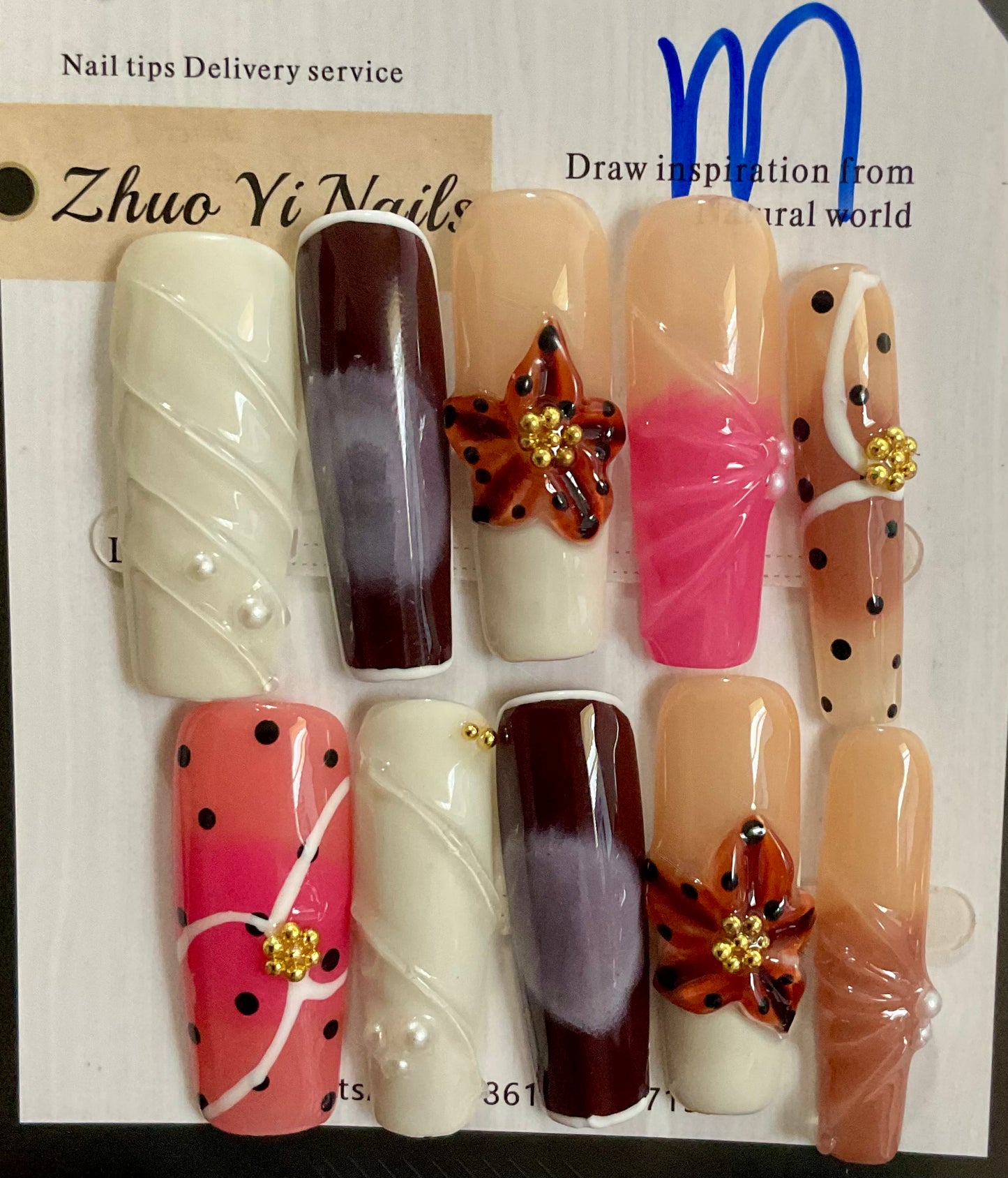 Golden Bloom Press On Nails