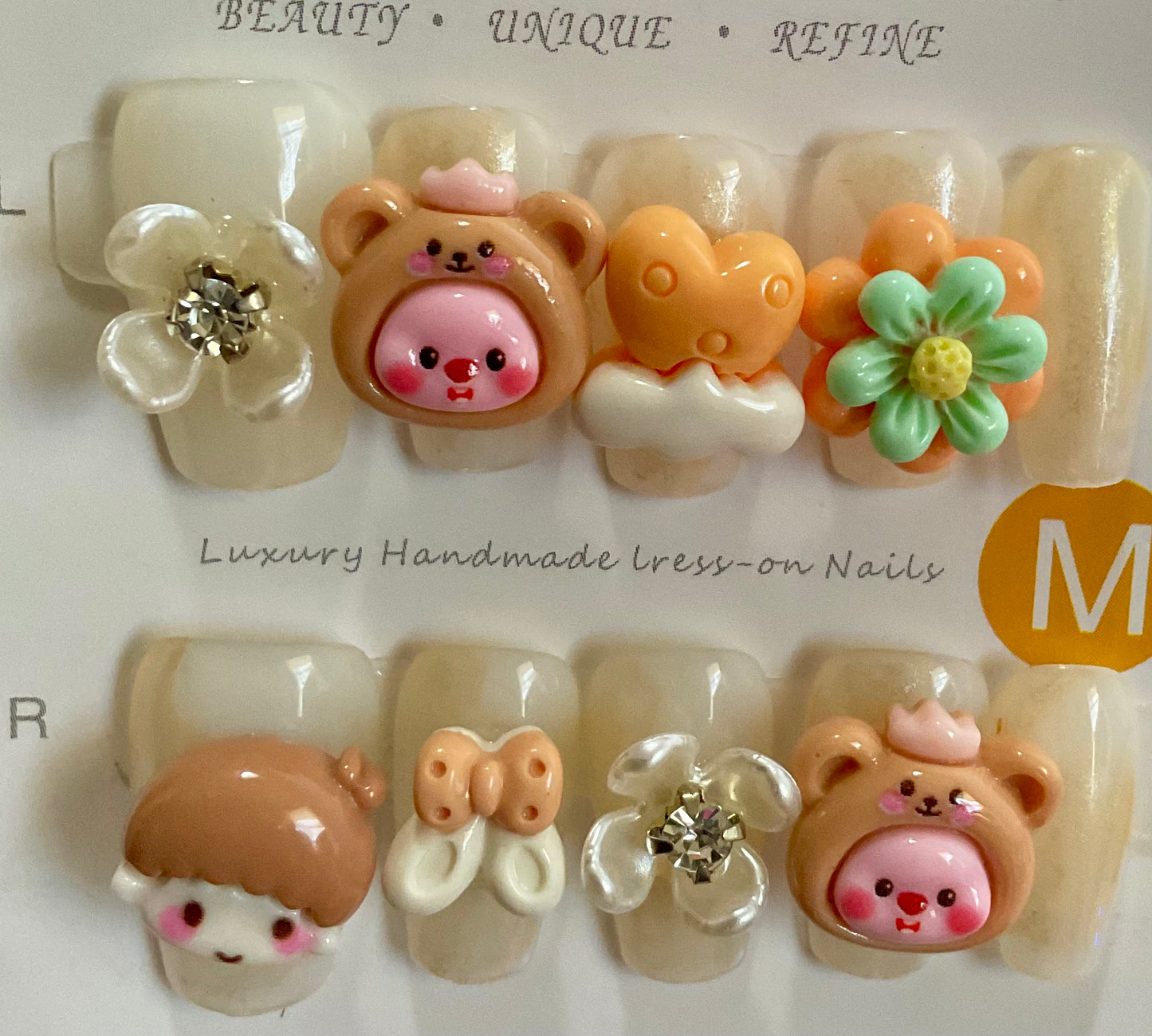 Cute Chaaracter & Flower Press On Nails