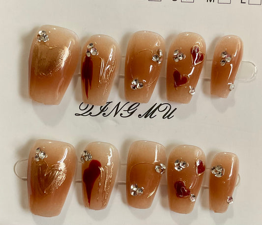 Nude Gradient Herat Press On Nails