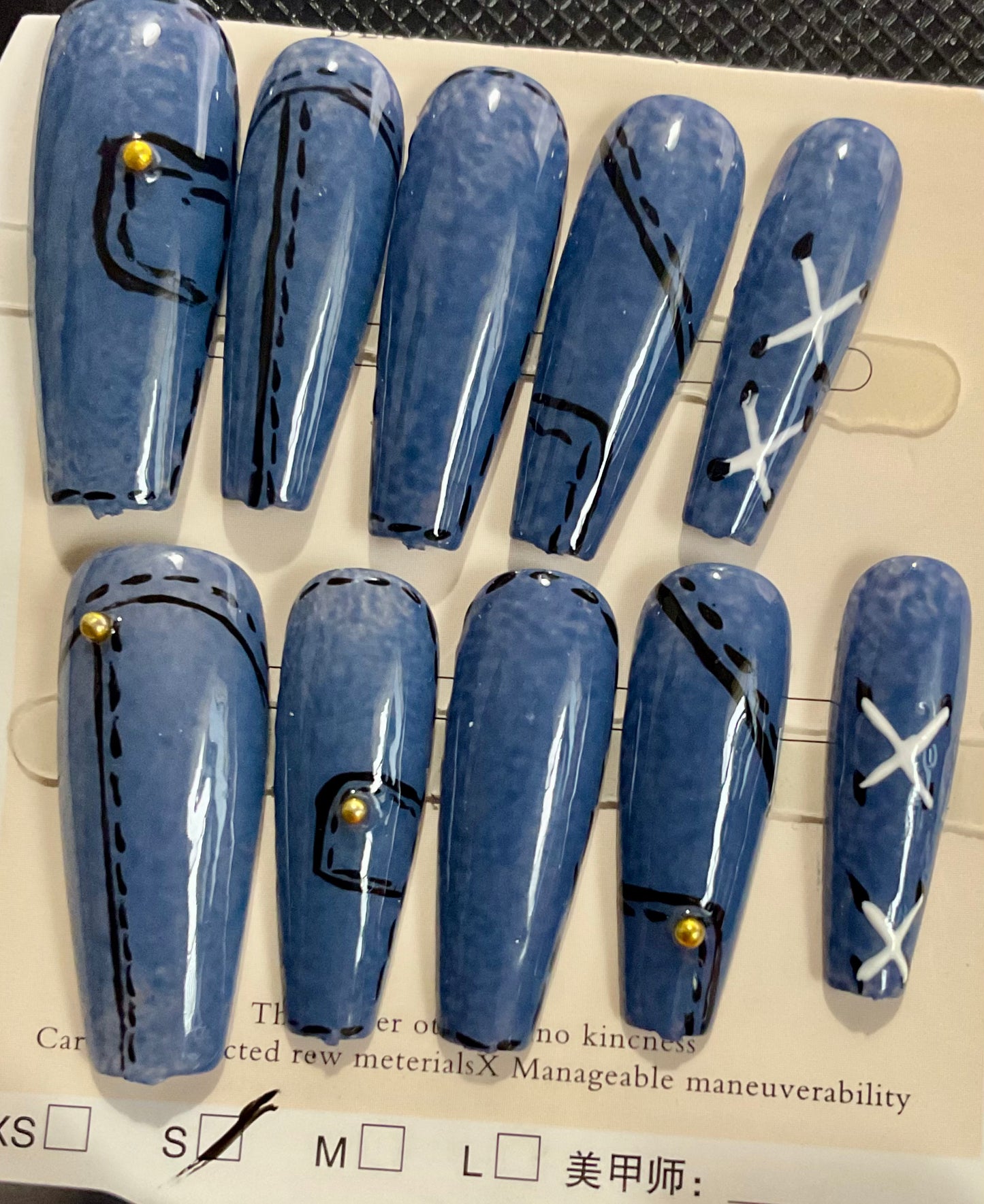 Patchwork Glam Press On Nails