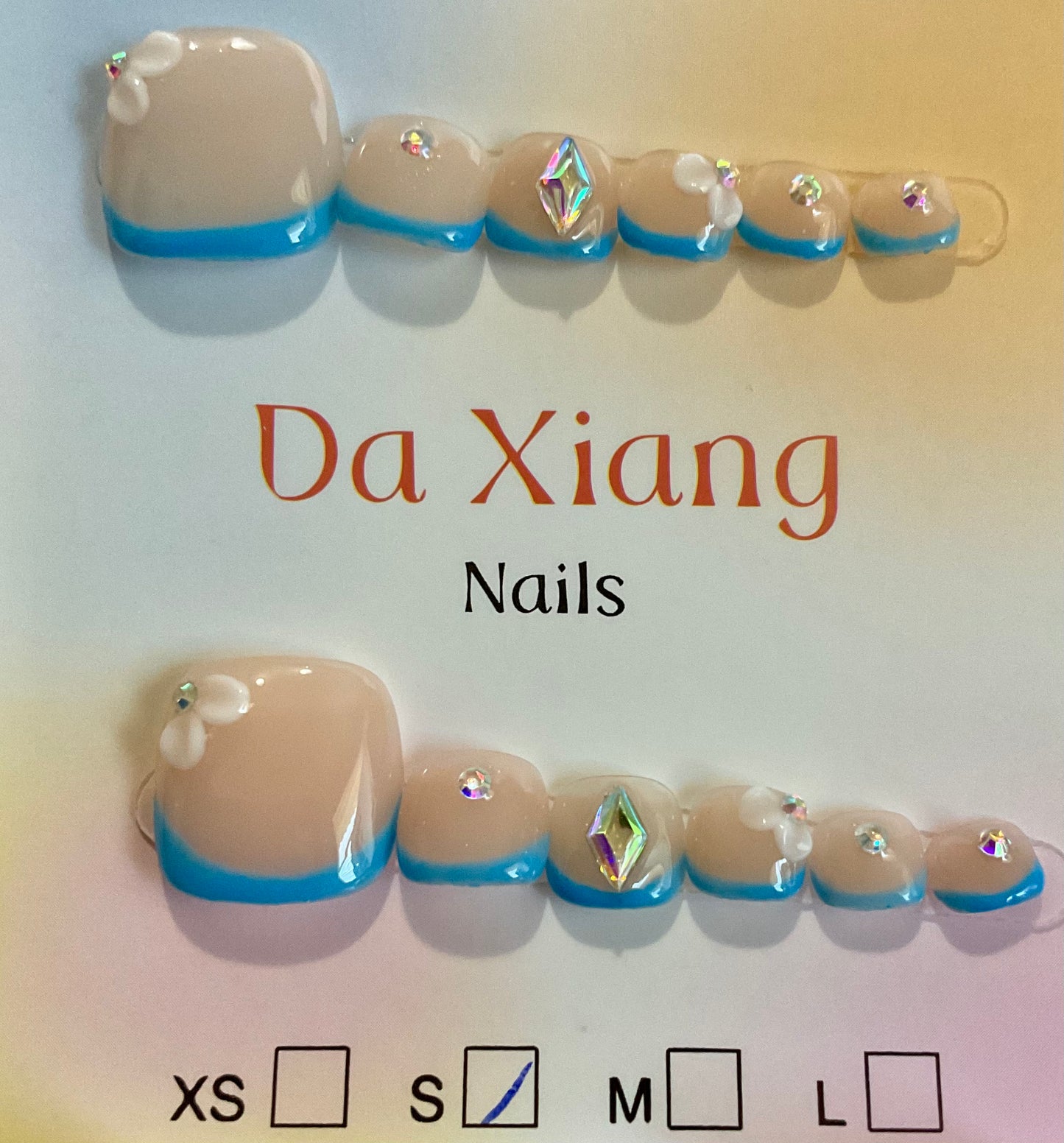 Sparkling Blossom Press On Nails & Toe Nails Set
