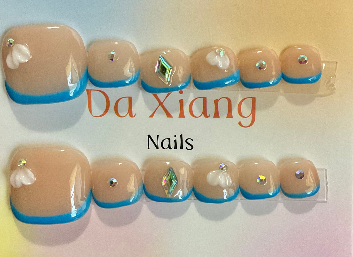 Sparkling Blossom Press On Nails & Toe Nails Set