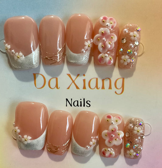 Blossoms & Sparkles Press On Nails