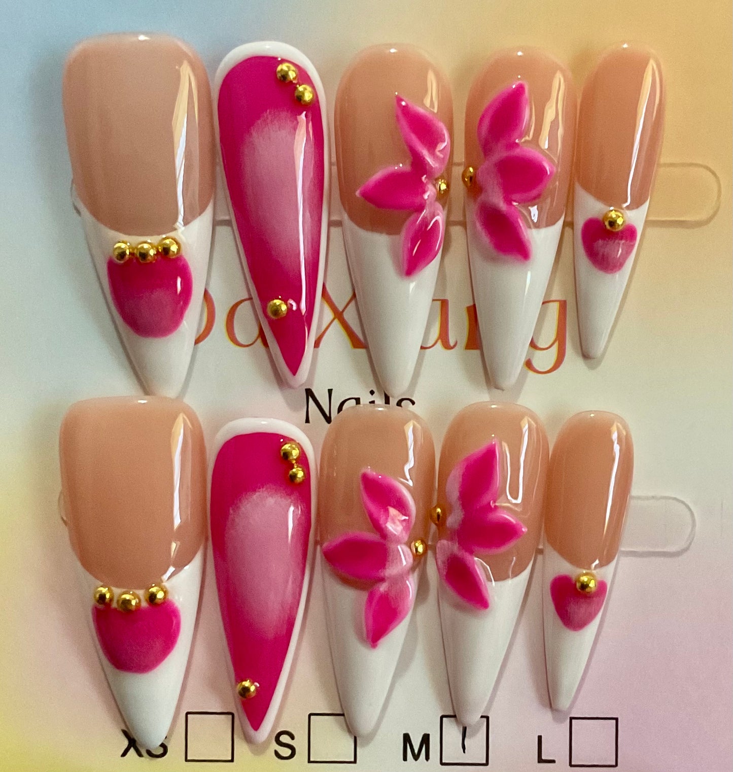 Pink Orchid Dreams Press On Nails
