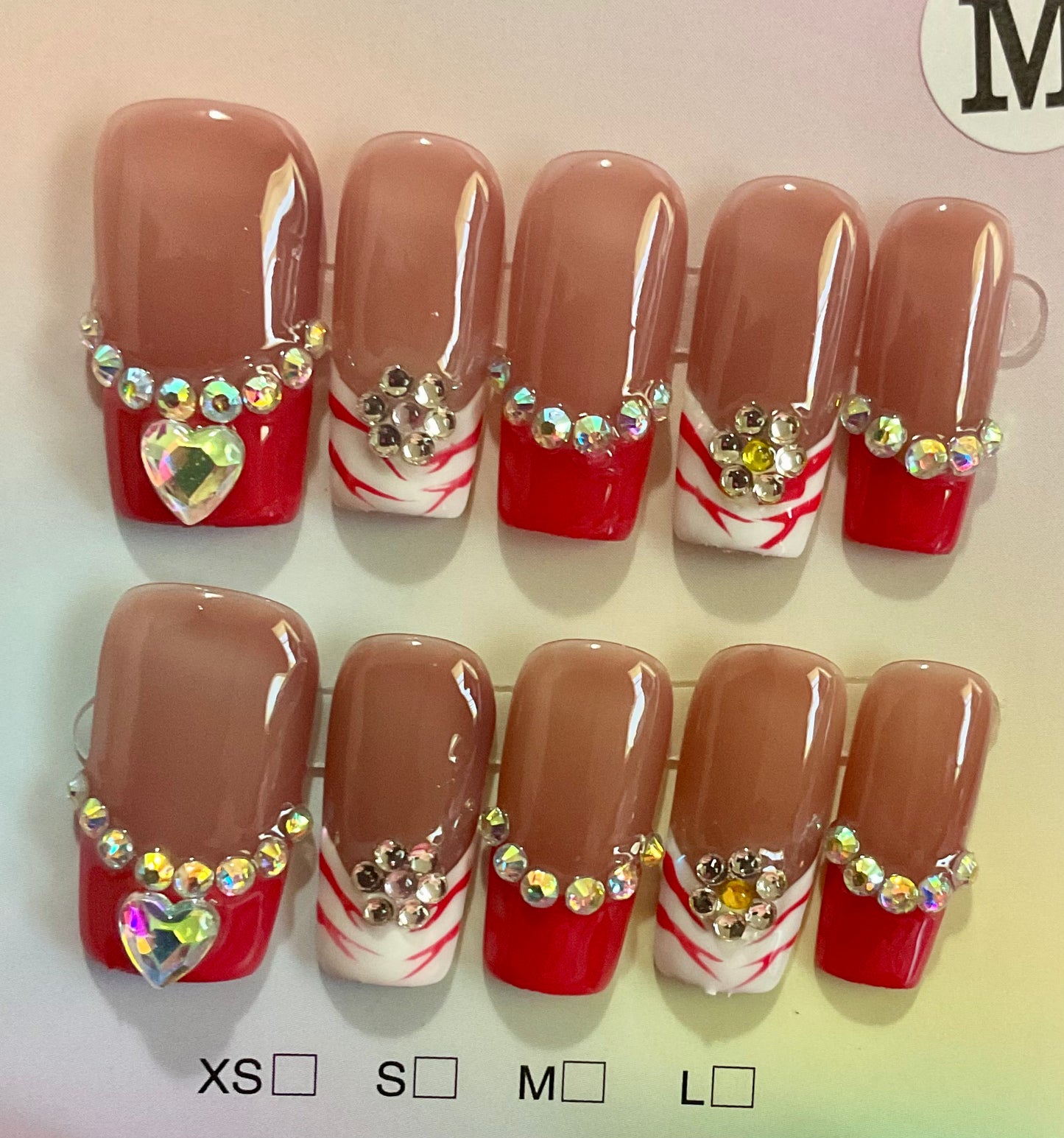 Red Swirl Luxury Press On Nails