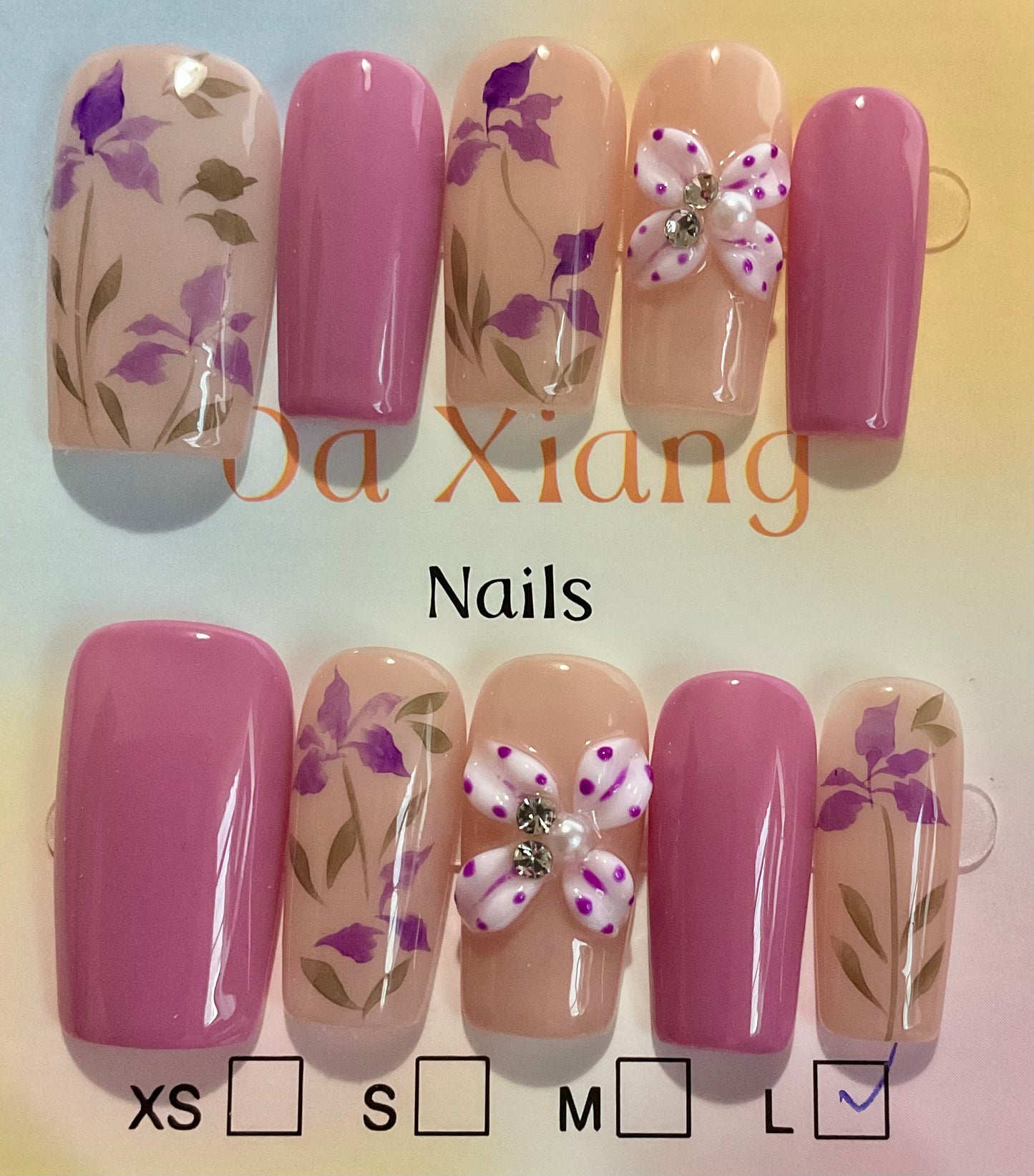 Lavender FlutterPress On Nails