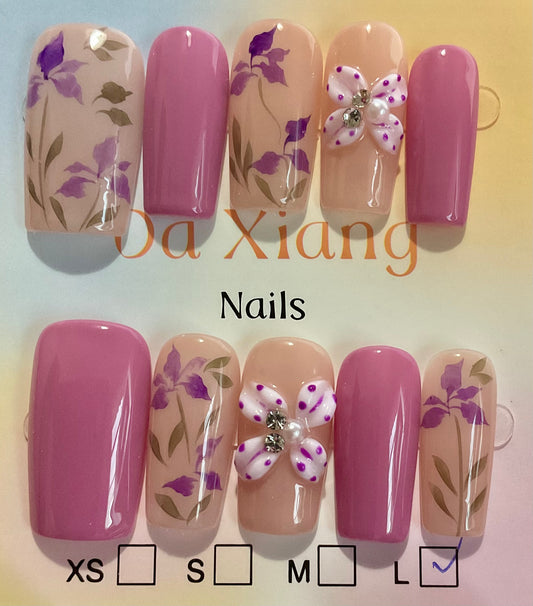 Lavender FlutterPress On Nails