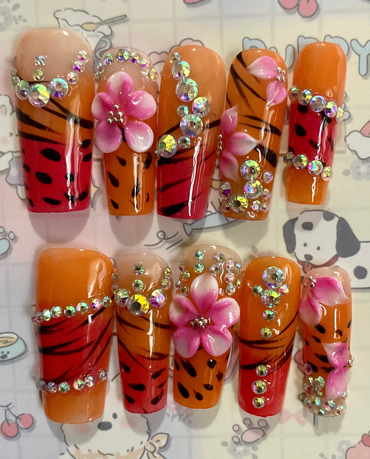 Wild Blossom Glam Press On Nails